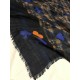 LIU JO SCIARPA FOULARD STOLA DONNA CHECK BRENTA LUREX BLU