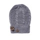 TWINSET CAPPELLO DONNA IN MAGLIA GRIGIO CON CRISTALLI