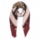 LIU JO SCIARPA FOULARD DONNA STAMPA ANIMALIER DARK RED